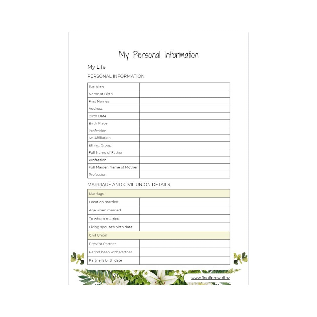 My Final Farewell Floral Arrangement Printed