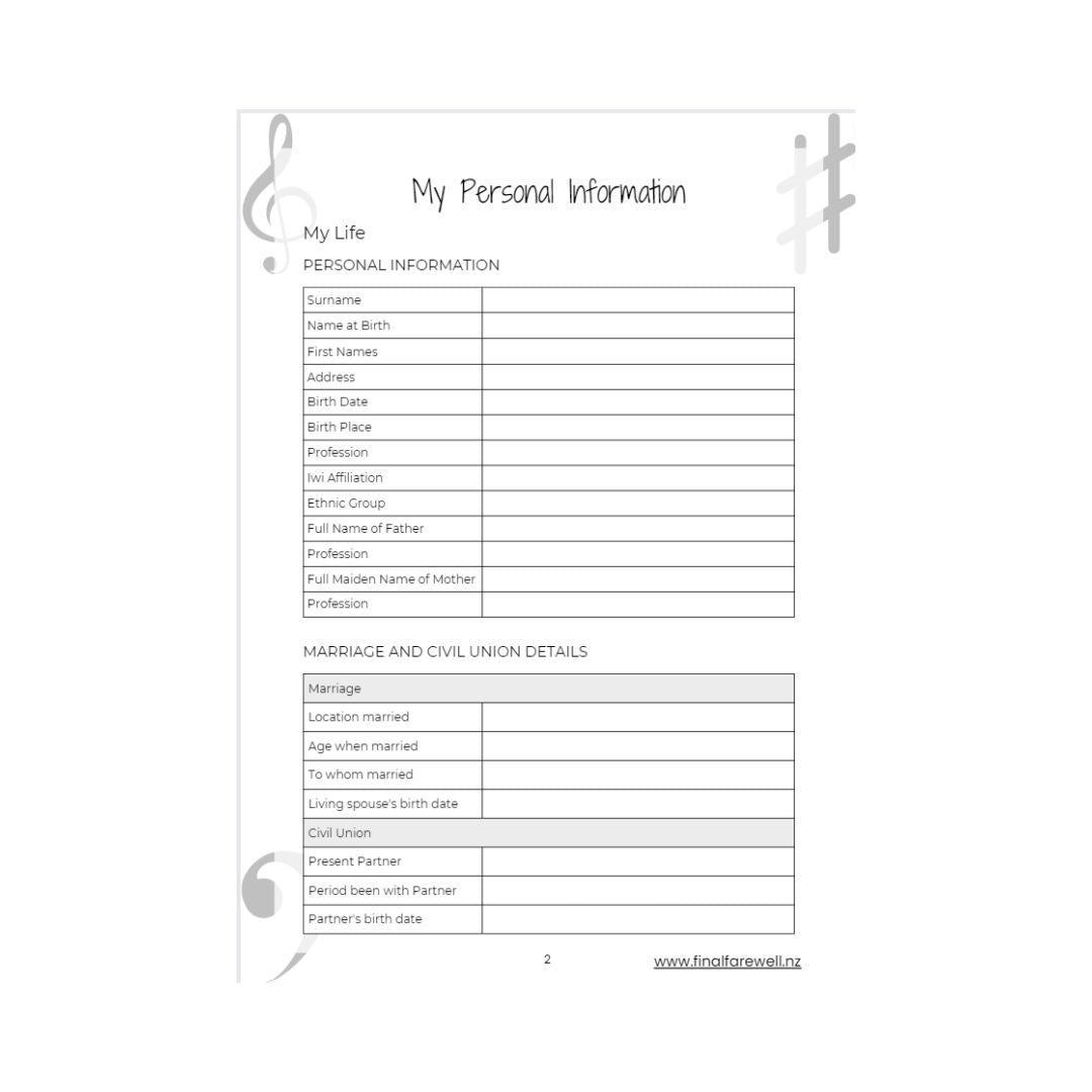 My Final Farewell Musical Grey Printed