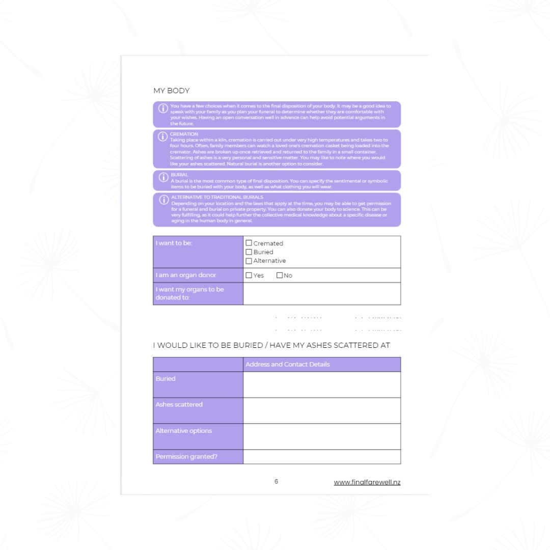 My Final Farewell Simply Purple Printed